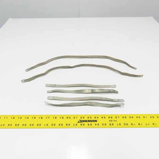 Braided Tin Coated Copper Grounding Strap (4) 12"x1/2" (2) 24"x1/2" Lot Of 6