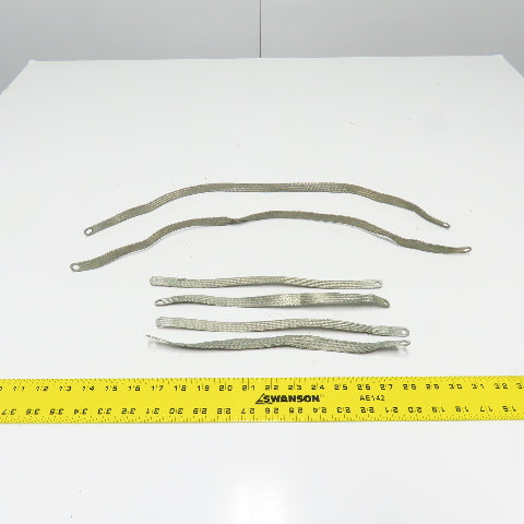 Braided Tin Coated Copper Grounding Strap (4) 12"x1/2" (2) 24"x1/2" Lot Of 6