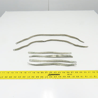 Braided Tin Coated Copper Grounding Strap (4) 12"x1/2" (2) 24"x1/2" Lot Of 6