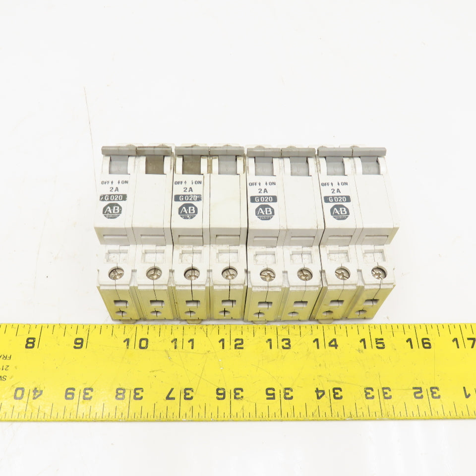 Allen Bradley 1492-CB2 2 Amp 2 Pole Circuit Breaker 300VAC Max Lot Of 4
