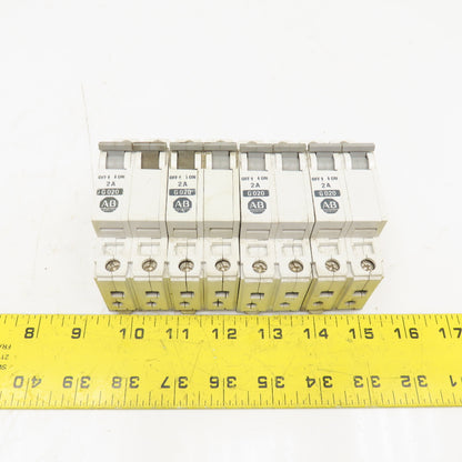 Allen Bradley 1492-CB2 2 Amp 2 Pole Circuit Breaker 300VAC Max Lot Of 4