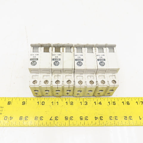 Allen Bradley 1492-CB2 2 Amp 2 Pole Circuit Breaker 300VAC Max Lot Of 4