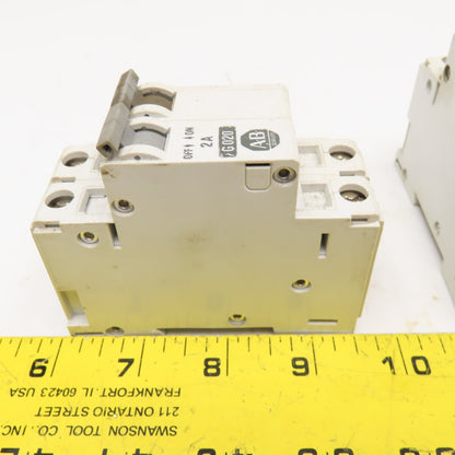 Allen Bradley 1492-CB2 2 Amp 2 Pole Circuit Breaker 300VAC Max Lot Of 4