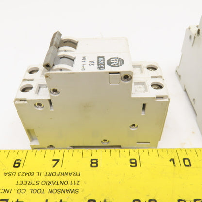 Allen Bradley 1492-CB2 2 Amp 2 Pole Circuit Breaker 300VAC Max Lot Of 4
