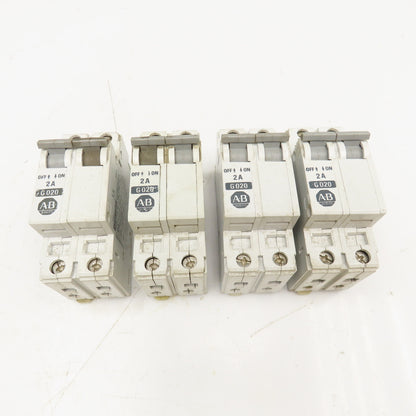 Allen Bradley 1492-CB2 2 Amp 2 Pole Circuit Breaker 300VAC Max Lot Of 4