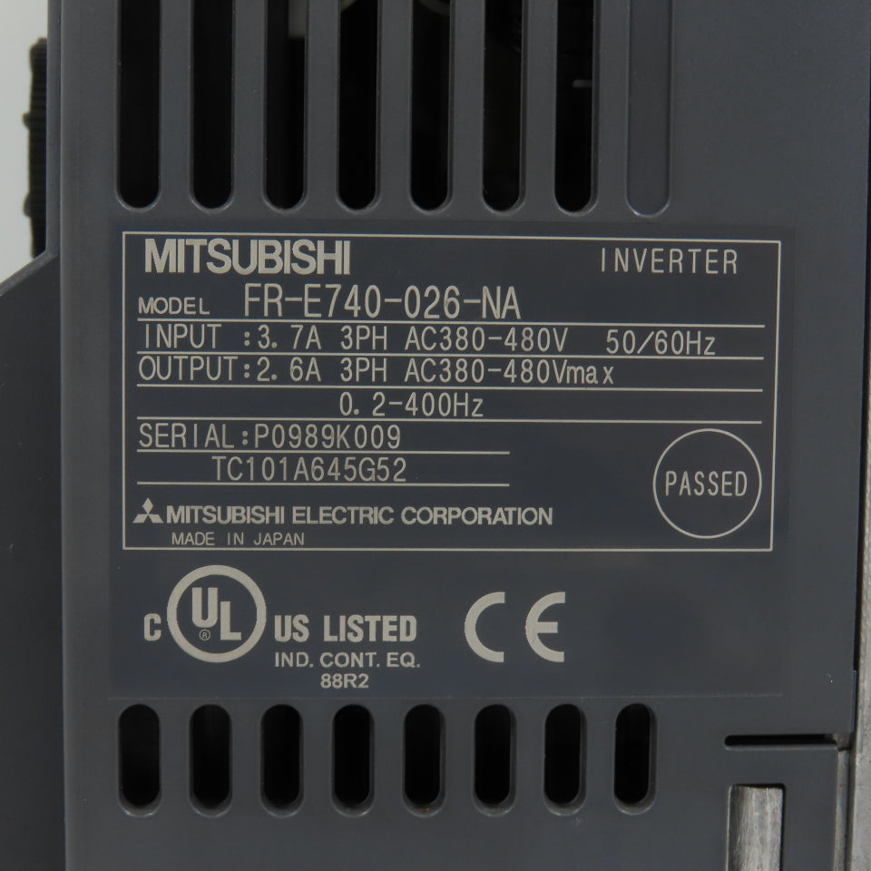 Mitsubishi FR-E740-026-NA E700 0.75kW 1HP VFD Inverter Drive 380-480V 3PH 2.6A