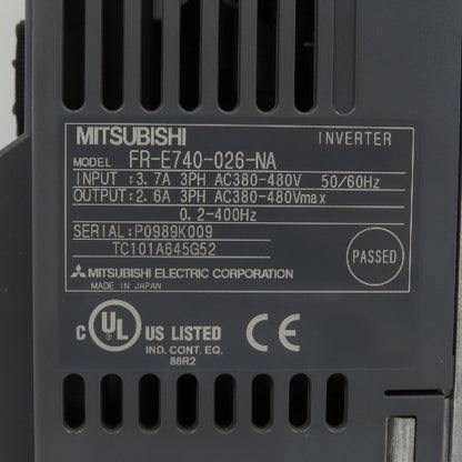 Mitsubishi FR-E740-026-NA E700 0.75kW 1HP VFD Inverter Drive 380-480V 3PH 2.6A