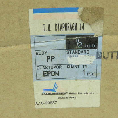 Asahi America 05B00008F EPDM PP 1/2" Manually Actuated 14 Diaphram Valve 150PSI