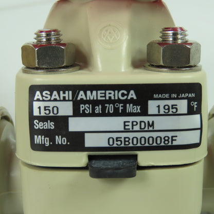 Asahi America 05B00008F EPDM PP 1/2" Manually Actuated 14 Diaphram Valve 150PSI