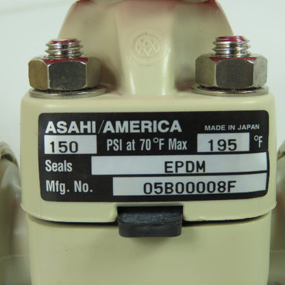 Asahi America 05B00008F EPDM PP 1/2" Manually Actuated 14 Diaphram Valve 150PSI