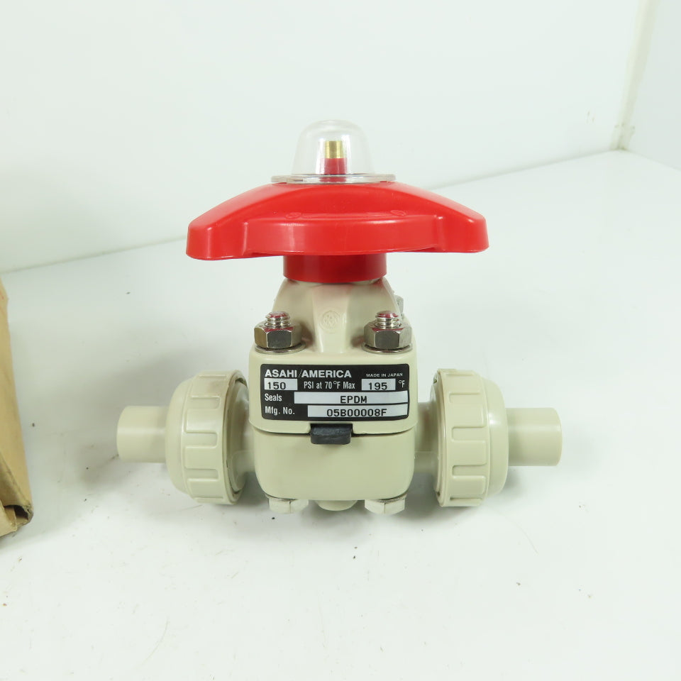 Asahi America 05B00008F EPDM PP 1/2" Manually Actuated 14 Diaphram Valve 150PSI