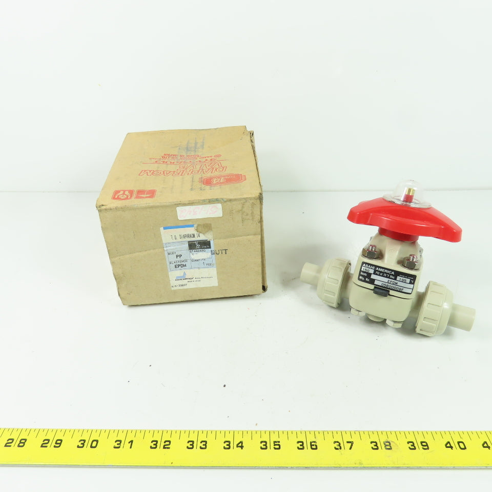Asahi America 05B00008F EPDM PP 1/2" Manually Actuated 14 Diaphram Valve 150PSI