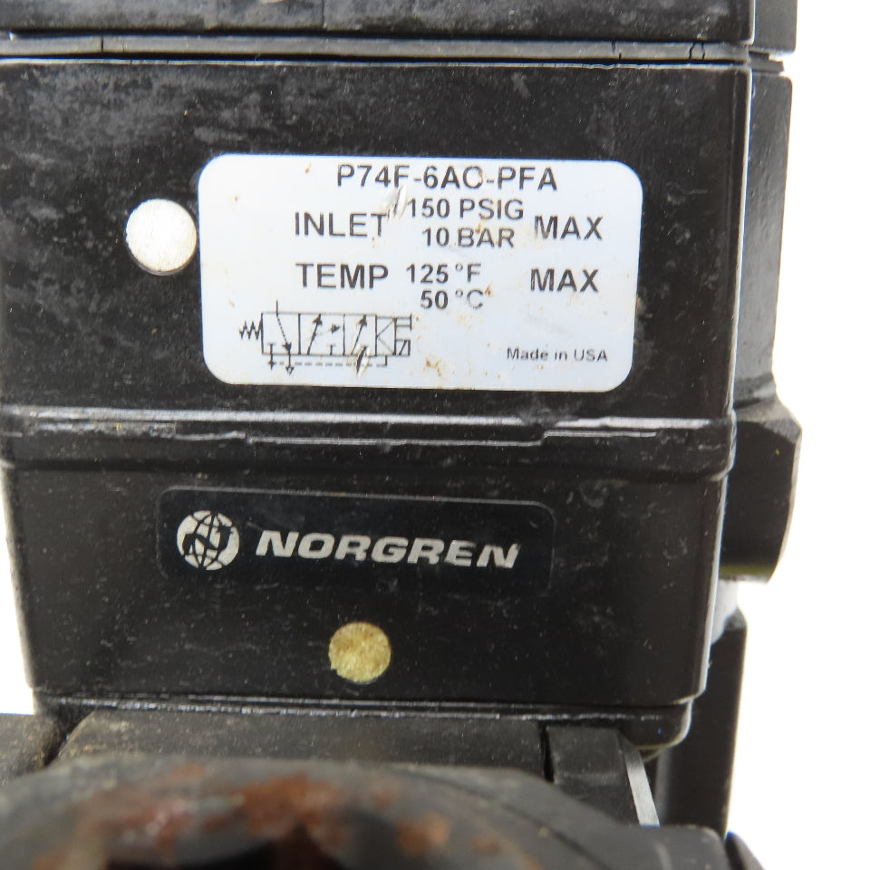 Norgren P74F-6AC-PFA Solenoid Operated Soft Start Valve 150PSI 24 VDC