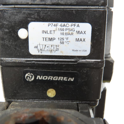 Norgren P74F-6AC-PFA Solenoid Operated Soft Start Valve 150PSI 24 VDC
