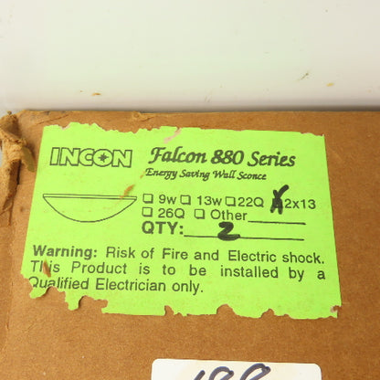 Falcon 880 Series Wall Sconce Light Fixture 2" x 13" W/ 2 Bulbs NEW
