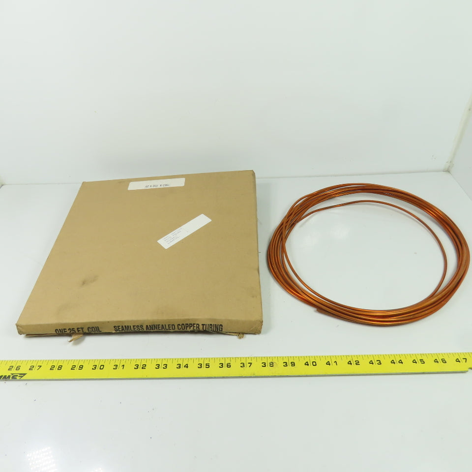 G8471200 Seamless Annealed Copper Tubing 0.1563" O.D. x 0.032" I.D. x 25'