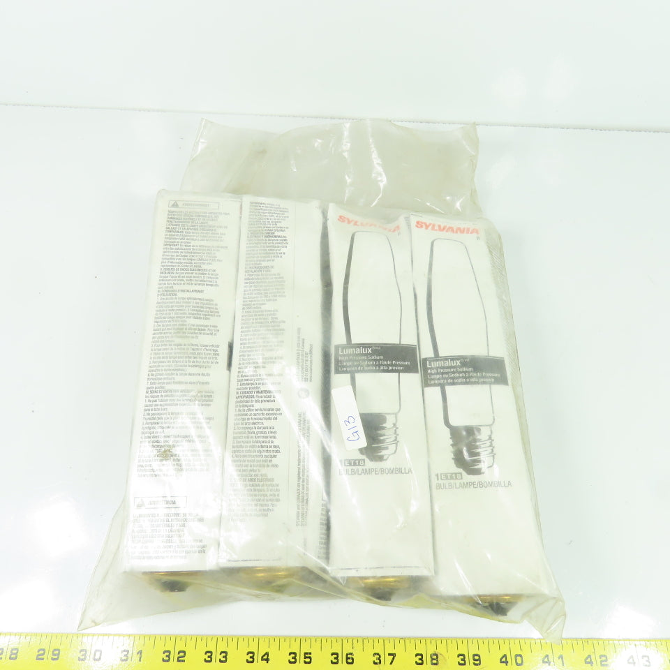 Sylvania 1ET18 Lumalax High Pressure Sodium Light Bulb Lot Of 4