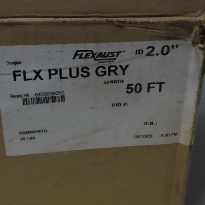 Flexaust 6420008050 50' Long 2" ID FLX Plus Gry Material Handling Duct Hose