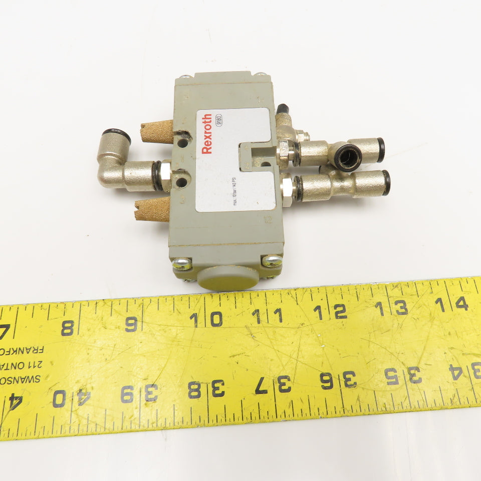 Rexroth 0 820 230 002 Air Piloted 5/2 Way Pneumatic Valve Spring Return 143PSI