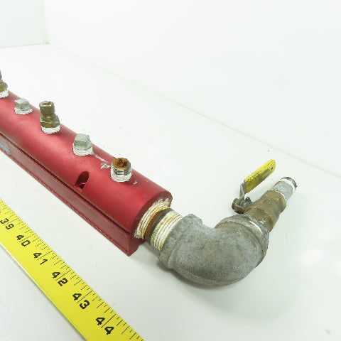 Burger & Brown Smart Flow Aluminum 8-Port Manifold 3/8"NPT Ports 1"NPT In/Out
