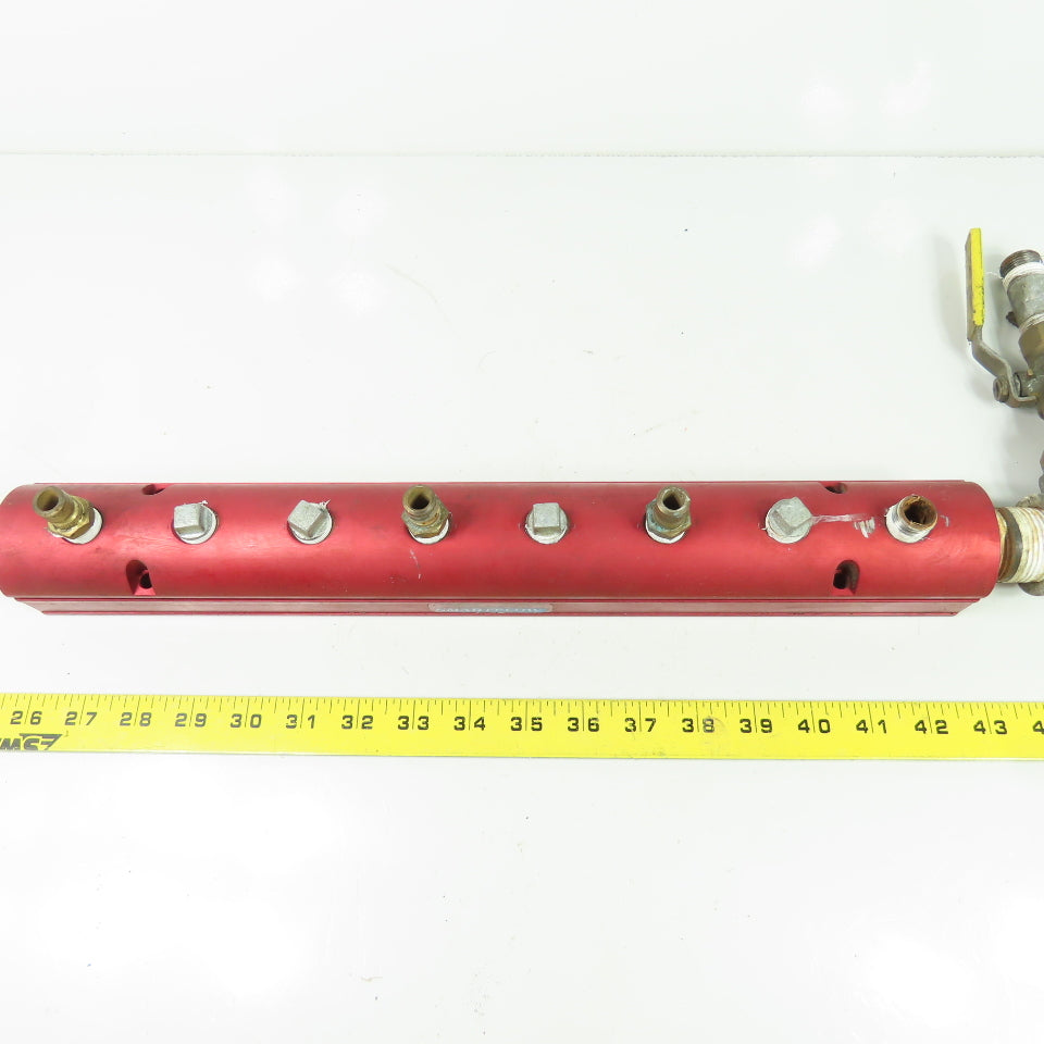 Burger & Brown Smart Flow Aluminum 8-Port Manifold 3/8"NPT Ports 1"NPT In/Out