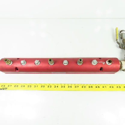 Burger & Brown Smart Flow Aluminum 8-Port Manifold 3/8"NPT Ports 1"NPT In/Out