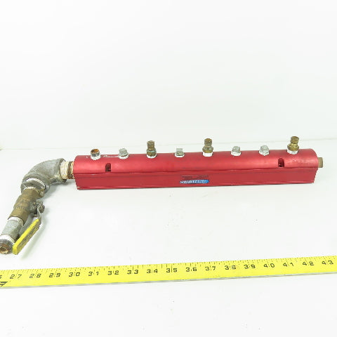 Burger & Brown Smart Flow Aluminum 8-Port Manifold 3/8"NPT Ports 1"NPT In/Out