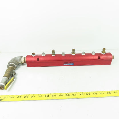 Burger & Brown Smart Flow Aluminum 8-Port Manifold 3/8"NPT Ports 1"NPT In/Out