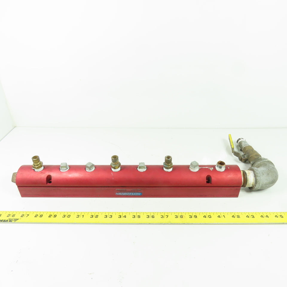 Burger & Brown Smart Flow Aluminum 8-Port Manifold 3/8"NPT Ports 1"NPT In/Out