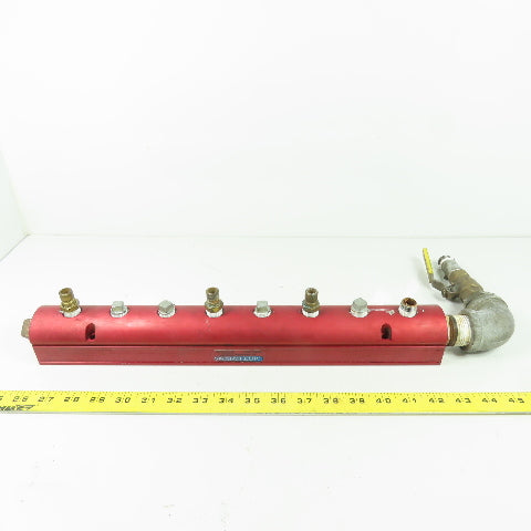 Burger & Brown Smart Flow Aluminum 8-Port Manifold 3/8"NPT Ports 1"NPT In/Out
