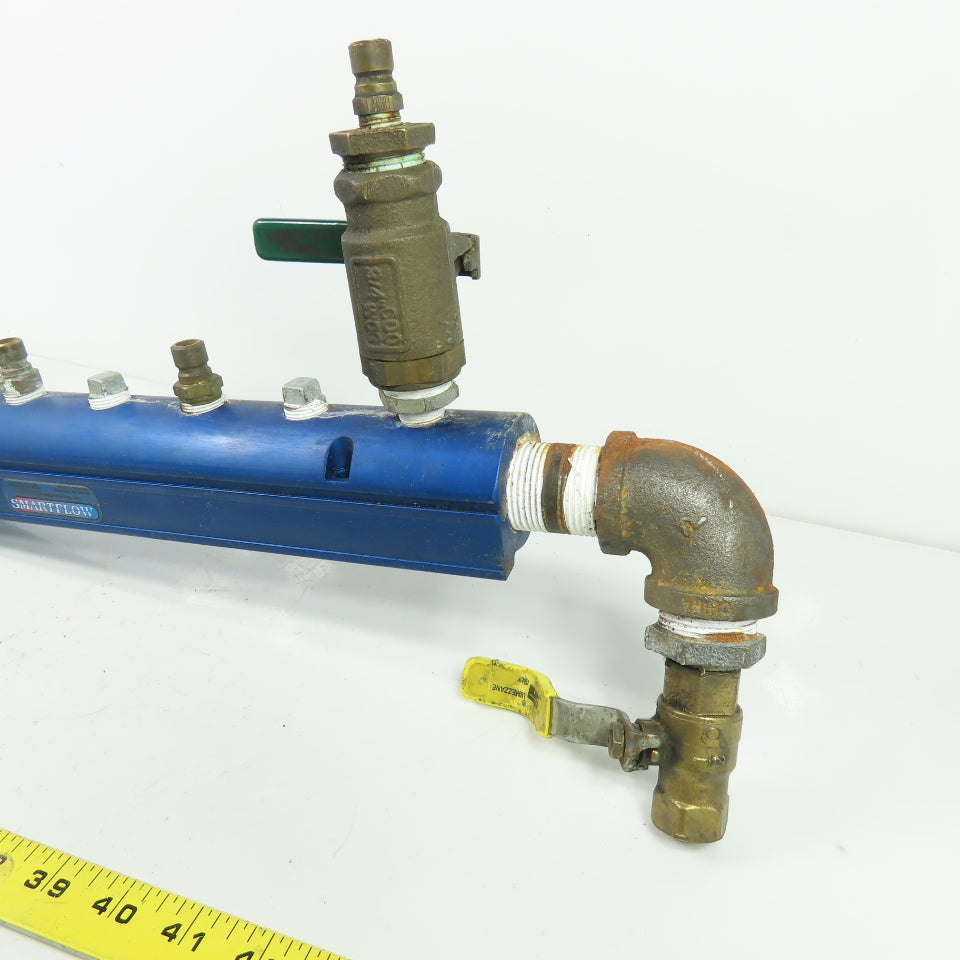 Burger & Brown Smart Flow Aluminum 8-Port Manifold 3/8"NPT Ports 1"NPT In/Out