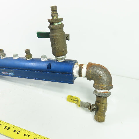 Burger & Brown Smart Flow Aluminum 8-Port Manifold 3/8"NPT Ports 1"NPT In/Out