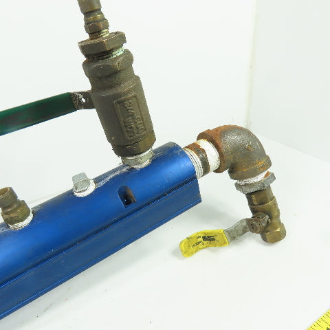 Burger & Brown Smart Flow Aluminum 8-Port Manifold 3/8"NPT Ports 1"NPT In/Out