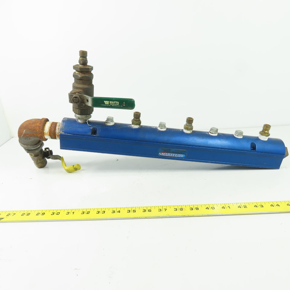Burger & Brown Smart Flow Aluminum 8-Port Manifold 3/8"NPT Ports 1"NPT In/Out