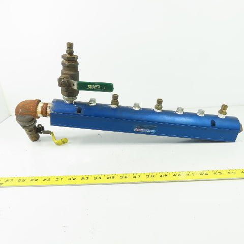 Burger & Brown Smart Flow Aluminum 8-Port Manifold 3/8"NPT Ports 1"NPT In/Out
