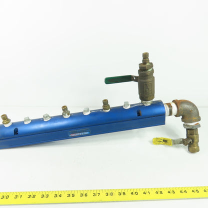 Burger & Brown Smart Flow Aluminum 8-Port Manifold 3/8"NPT Ports 1"NPT In/Out