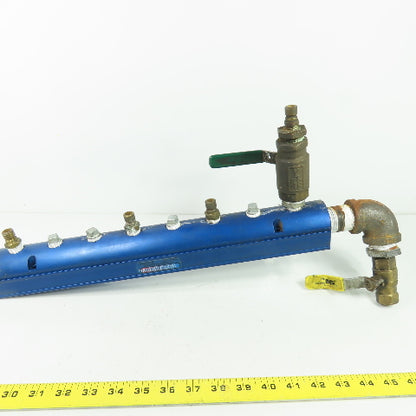 Burger & Brown Smart Flow Aluminum 8-Port Manifold 3/8"NPT Ports 1"NPT In/Out