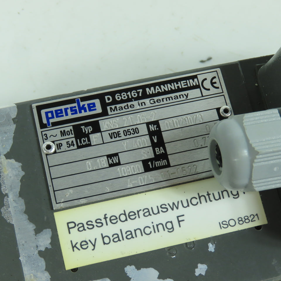Perske KNS 21.05-2 0.18kW Spindle Motor 10,800RPM Y 400V 3PH 0.5A 200HZ