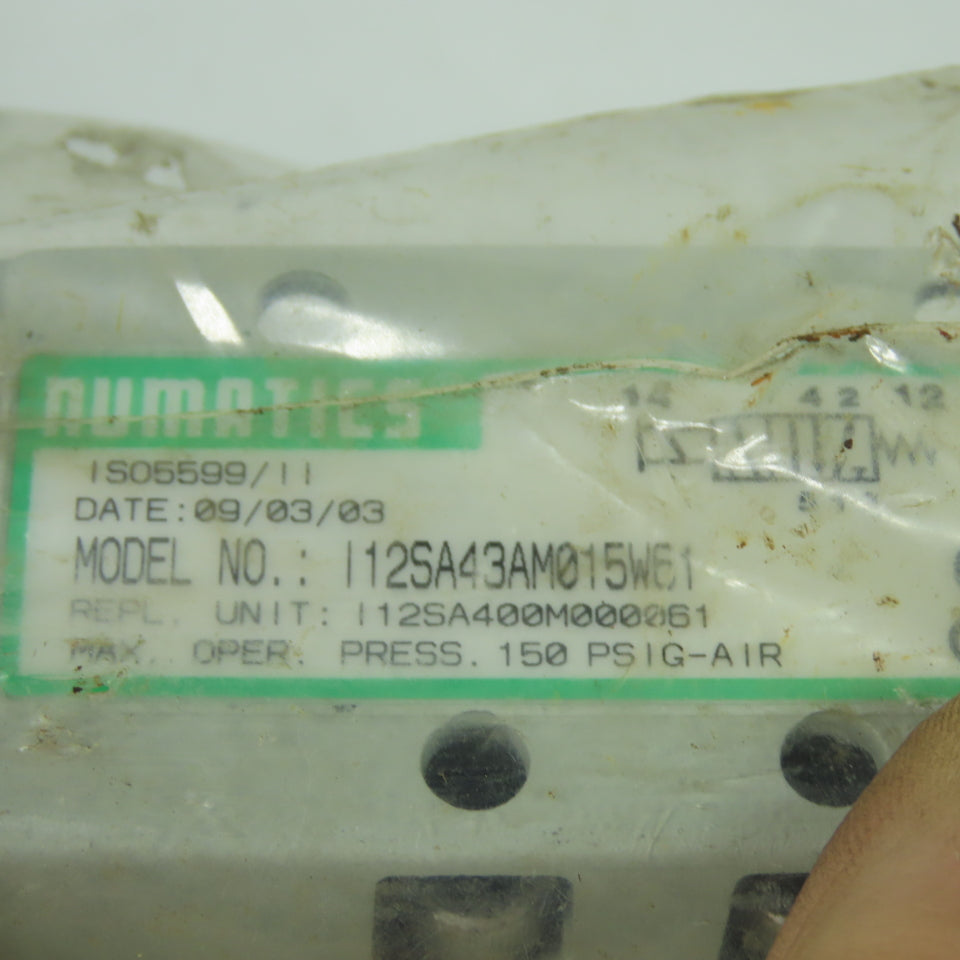 Numatics I12SA43AM015W61 Solenoid Valve Manifold 150PSI 24VDC Coil12SA400M000061