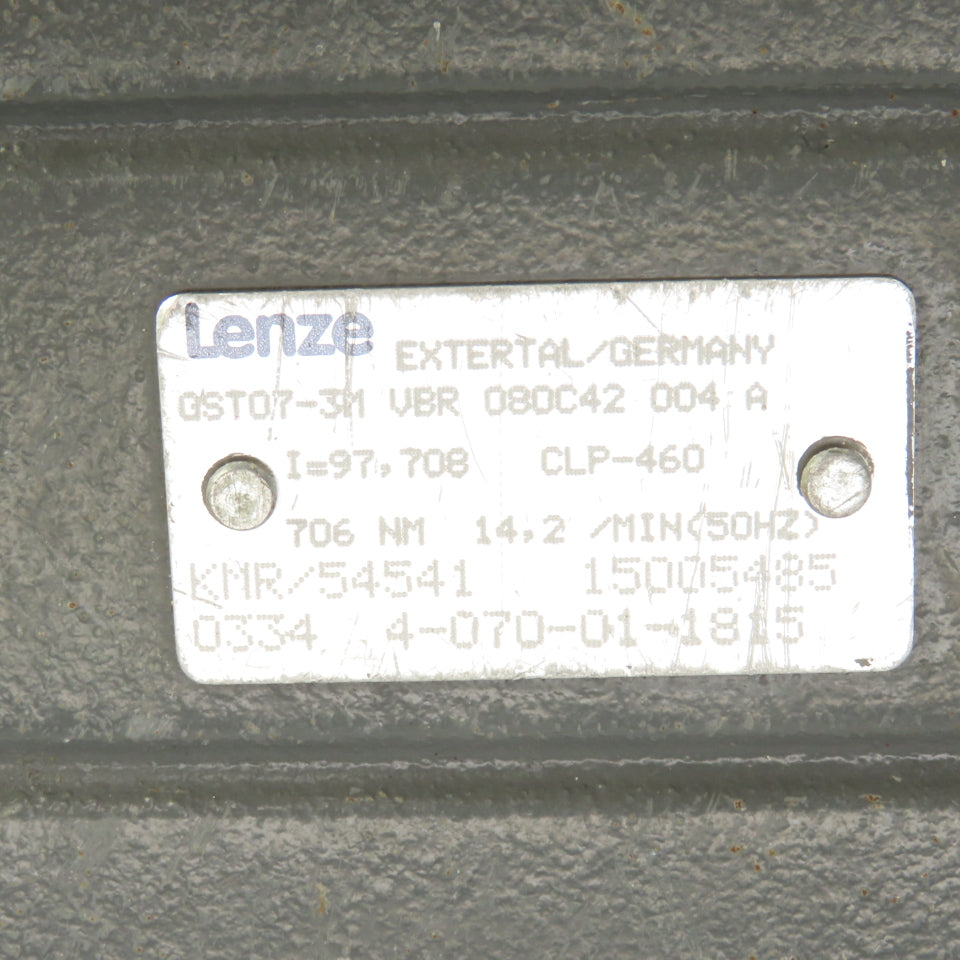 Lenze GST07-3M VBR 080C42 97.708 Ratio 0.1.30kW Inline Gear Motor 17.4RPM 3PH
