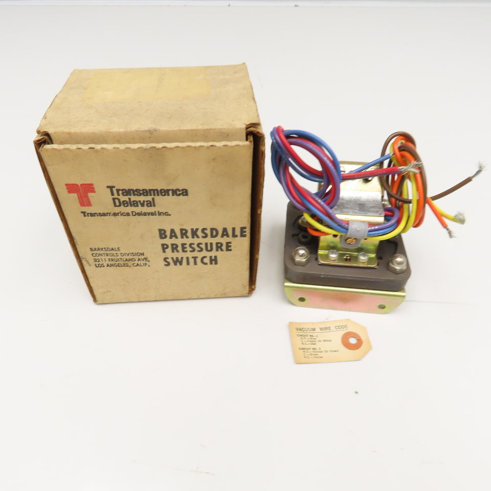 Barksdale D2S-A3 480V Max Pressure Switch 60Hz .03-.3PSI
