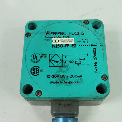 Pepperl & Fuchs NJ50-FP-E2 Inductive Proximity Sensor 10-30VDC 200mA