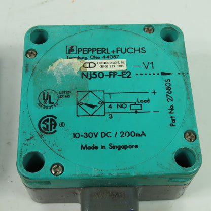 Pepperl & Fuchs NJ50-FP-E2 Inductive Proximity Sensor 10-30VDC 200mA Lot Of 2
