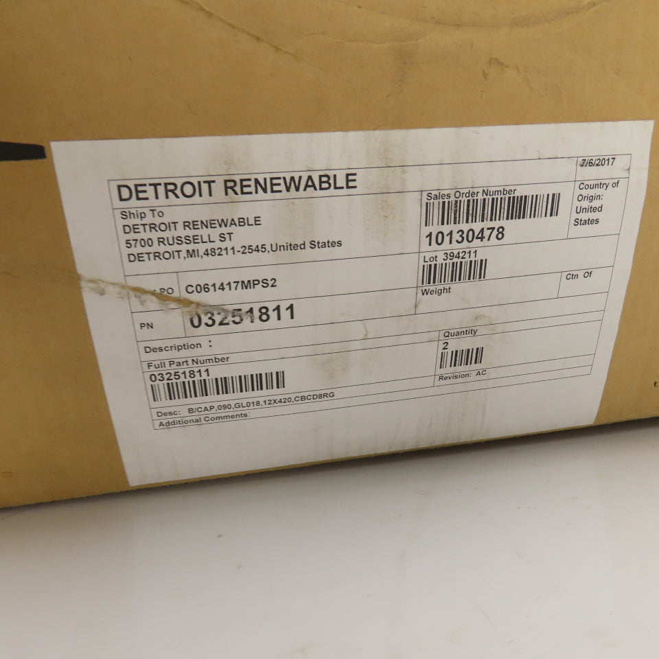 03251811 BHA Reverse Air Filter Bags B/CAP 090 GL018 12" x 420" L Box Of 2