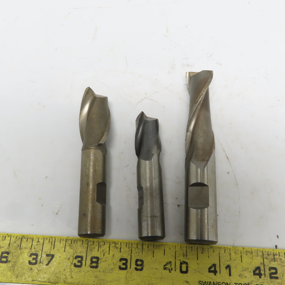 2 Flute HS End Mill (2) 3/4" & (1) 13-16" Sharp Lot of 3