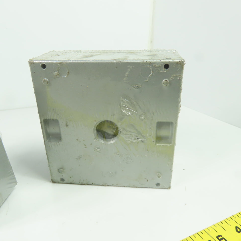 Thomas & Betts LT11 Steel City Two Gang Outlet Box (3) 1/2" Hubs Lot Of 4