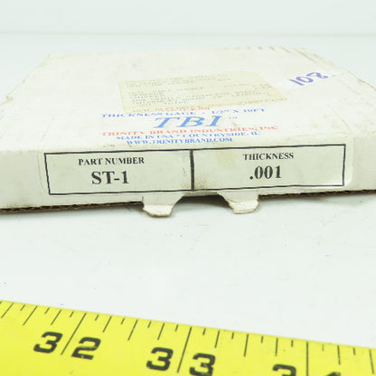 TBI ST-1 Stainless Steel Thickness Gage 1/2" W x 10' Length 0.001" Thickness