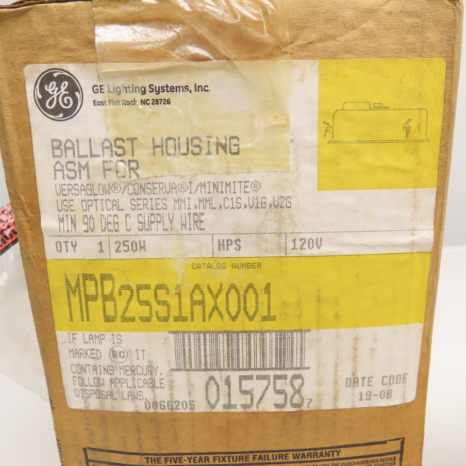 General Electric MPB25S1AX001 120V 250W Ballast Housing