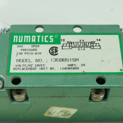 Numatics I35BB515M I34BB500M Pneumatic Solenoid Valve 3/4 230PSIG 24VDC Coil