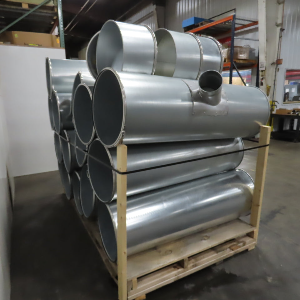 Nordfab 18 19", 20" Quick Clamp Rolled Edge Galvanized Steel Duct Pipe 18 Pieces